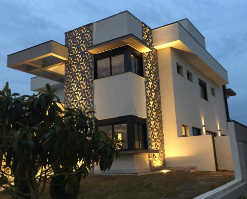 fachada com revestimento 3D